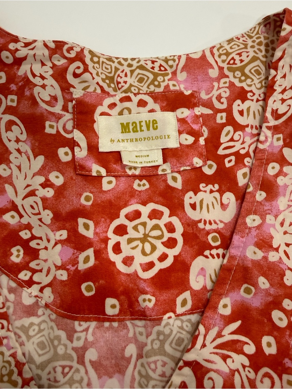 Anthropologie Maeve Printed Flutter-Sleeve Babydoll Dress Size Medium - Picture 6 of 11
